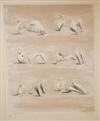 HENRY MOORE Six Reclining Figures.